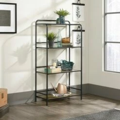 Buy ⌛ 52" Boulevard Café Open Shelving with Vintage Oak Accents Black - Sauder ✨ -Bookshelves And Bookcases store unnamed file 5004