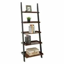Cheapest 💯 72.25" French Country Bookshelf Ladder Dark Walnut/Black - Breighton Home 👏