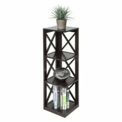 Promo 👏 Oxford 3 Tier Corner Bookcase Espresso - Breighton Home 🤩 -Bookshelves And Bookcases store unnamed file 5021