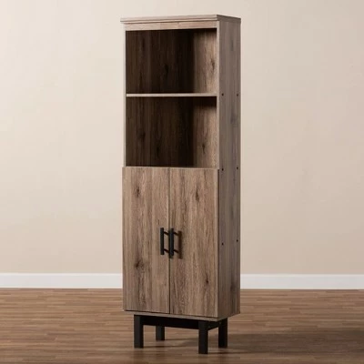 Budget π 73" 2 Door Arend Two-Tone Wood Bookshelf Brown - Baxton Studio βοΈ 4 Budget π 73" 2 Door Arend Two-Tone Wood Bookshelf Brown - Baxton Studio βοΈ - Image 2