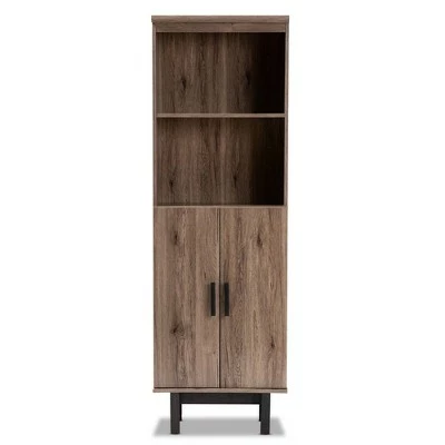 Budget π 73" 2 Door Arend Two-Tone Wood Bookshelf Brown - Baxton Studio βοΈ 5 Budget π 73" 2 Door Arend Two-Tone Wood Bookshelf Brown - Baxton Studio βοΈ - Image 3
