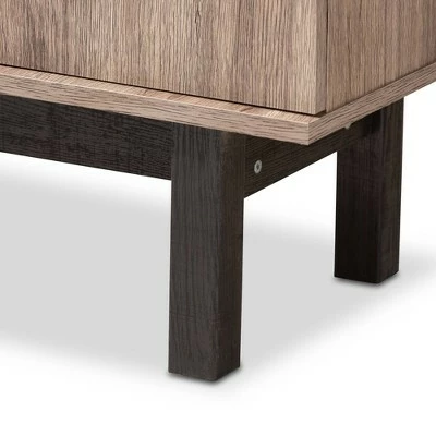 Budget π 73" 2 Door Arend Two-Tone Wood Bookshelf Brown - Baxton Studio βοΈ 7 Budget π 73" 2 Door Arend Two-Tone Wood Bookshelf Brown - Baxton Studio βοΈ - Image 5