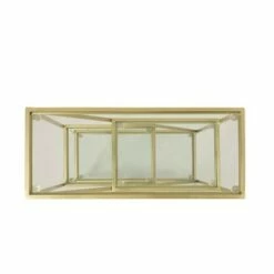 Promo 😍 Kokesh Modern Glam Tempered Glass 3 Shelf Asymmetrical Bookcase Gold - Christopher Knight Home 👏 -Bookshelves And Bookcases store unnamed file 5050