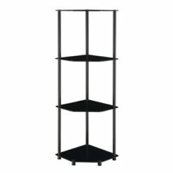 Top 10 ⌛ 46.5" Designs2Go Classic Glass 4 Tier Corner Shelf - Breighton Home Black ❤️ -Bookshelves And Bookcases store unnamed file 5057