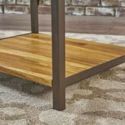 Deals ✨ Roney 17" Bookcase with Rustic Metal Finished Iron Accents - Natural - Christopher Knight Home 😀 -Bookshelves And Bookcases store unnamed file 5063