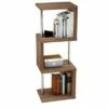 Best deal 💯 Bestier S-Shaped Bookshelf Multifunctional Bookcase Storage Shelf 43 Inch w/ Adjustable Shelves for Kitchens, Living Rooms, and Bedrooms, Walnut 🎁