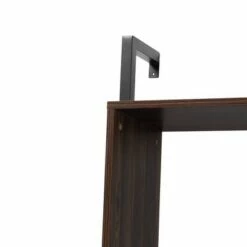 Deals ⌛ Fariat Walnut Wood and Metal Display Shelf with Desk Brown/Black - Baxton Studio ✨ -Bookshelves And Bookcases store unnamed file 5120