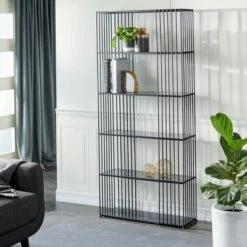 Outlet β Olivia & May Contemporary Iron Wall Shelf Black - Olivia & May βοΈ