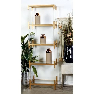 New ๐ Olivia & May 69" Metal and Acrylic Bookcase Gold - Olivia & May ๐ 3 New ๐ Olivia & May 69" Metal and Acrylic Bookcase Gold - Olivia & May ๐