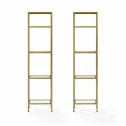 Coupon ❤️ 73" 2pc Aimee Narrow Etagere Set Gold - Crosley 🥰
