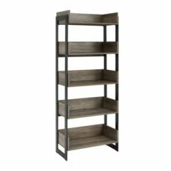Promo 🌟 64" Remington Modern Industrial Box Shelf Bookcase - Saracina Home Gray Wash 🔥 -Bookshelves And Bookcases store unnamed file 5225