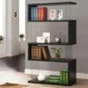 Budget 👍 Coaster Home Furniture Contemporary Asymmetrical 63 inch Durable Snaking Home Living Room 5 Shelf Bookshelf with Tempered Glass Support, Black 😍 -Bookshelves And Bookcases store unnamed file 5230