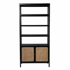 Promo ✨ 74" Groveholme Bookcase/Storage Shelf Black/Gold - Aiden Lane ⭐ -Bookshelves And Bookcases store unnamed file 5267