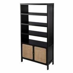 Promo ✨ 74" Groveholme Bookcase/Storage Shelf Black/Gold - Aiden Lane ⭐ -Bookshelves And Bookcases store unnamed file 5268