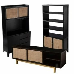 Promo ✨ 74" Groveholme Bookcase/Storage Shelf Black/Gold - Aiden Lane ⭐ -Bookshelves And Bookcases store unnamed file 5273