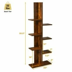 Buy 🎉 Costway 8-shelf Bookcase Freestanding Tree shelf Display Storage Stand BlackWhite 🥰 -Bookshelves And Bookcases store unnamed file 528