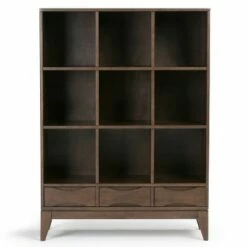 Discount 🎉 57" Pearson Solid Hardwood Cube Storage with Drawers Walnut Brown - WyndenHall 💯 -Bookshelves And Bookcases store unnamed file 5303