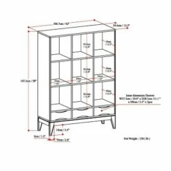 Discount 🎉 57" Pearson Solid Hardwood Cube Storage with Drawers Walnut Brown - WyndenHall 💯 -Bookshelves And Bookcases store unnamed file 5309
