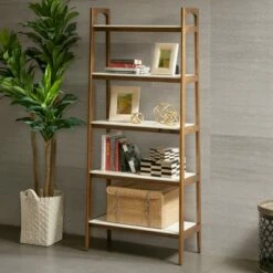 Flash Sale ✨ Madison Park 74" Avenu Shelf - Pecan/Off White 🎉 -Bookshelves And Bookcases store unnamed file 5319