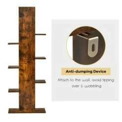 Buy 🎉 Costway 8-shelf Bookcase Freestanding Tree shelf Display Storage Stand BlackWhite 🥰 -Bookshelves And Bookcases store unnamed file 533