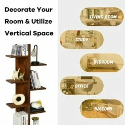 Buy 🎉 Costway 8-shelf Bookcase Freestanding Tree shelf Display Storage Stand BlackWhite 🥰 -Bookshelves And Bookcases store unnamed file 534