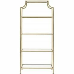 Buy 🎉 Metal Glass Bookcase in Antique Gold - Pemberly Row 🎁 -Bookshelves And Bookcases store unnamed file 5349
