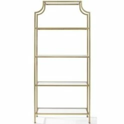 Buy 🎉 Metal Glass Bookcase in Antique Gold - Pemberly Row 🎁 -Bookshelves And Bookcases store unnamed file 5352
