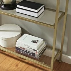 Buy 🎉 Metal Glass Bookcase in Antique Gold - Pemberly Row 🎁 -Bookshelves And Bookcases store unnamed file 5354