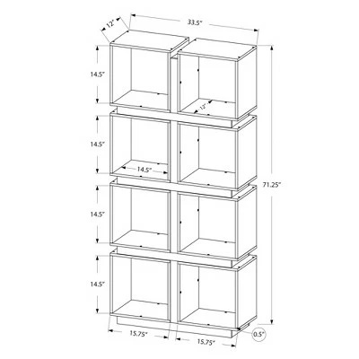 Coupon 👏 71" Hollow Core Bookcase - White/Gray - EveryRoom 👏 5 Coupon 👏 71" Hollow Core Bookcase - White/Gray - EveryRoom 👏 - Image 3
