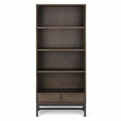 Discount 😉 66"x30" Devlin Mid-Century Bookshelf Walnut Brown - WyndenHall 😀 -Bookshelves And Bookcases store unnamed file 5410