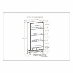 Discount 😉 66"x30" Devlin Mid-Century Bookshelf Walnut Brown - WyndenHall 😀 -Bookshelves And Bookcases store unnamed file 5411