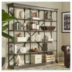 Best Sale ✔️ 84" Belvidere 5 Shelf Wide Bookshelf - Inspire Q Ivory White 🛒 -Bookshelves And Bookcases store unnamed file 5424