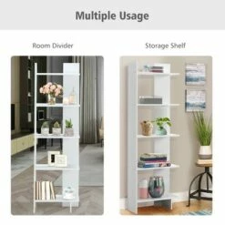 Coupon ⭐ Costway Set of 2 Bookcase Storage 5-Tier Open Shelf Display Room Divider 😉 -Bookshelves And Bookcases store unnamed file 544