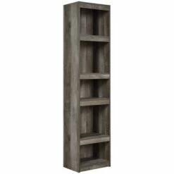 Outlet 🤩 71.97" 5 Tier Wooden Pier with Adjustable Shelves - Benzara Gray 👍 -Bookshelves And Bookcases store unnamed file 5497
