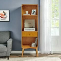 Best Sale 😉 68" Landon Record Storage Bookcase Brown - Crosley 🧨 -Bookshelves And Bookcases store unnamed file 5508