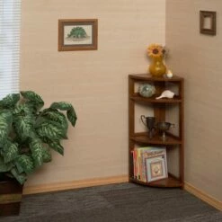 Brand new 🤩 Cakewalk High Corner Folding Bookcase - Regency Cherry 🎉 -Bookshelves And Bookcases store unnamed file 5549