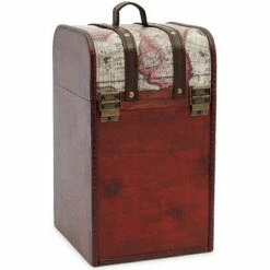 Best deal 🔔 Okuna Outpost Wooden 4 Bottles Travel Wine for Storage Bar Accessory, World Map Design, 8. x 8.5 x 13.8 in. 😀 -Bookshelves And Bookcases store unnamed file 5569
