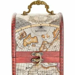 Buy 🥰 Okuna Outpost Single Wooden Wine Box Bottle Holder World Map Treasure Chest Gift Box Storage Bar Accessory 😉 -Bookshelves And Bookcases store unnamed file 5572