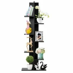 Outlet 🎉 Costway 7-Tier Bookshelf Bookcase Plant Display Shelf Rack Storage Holder Wooden Black 👏 -Bookshelves And Bookcases store unnamed file 564