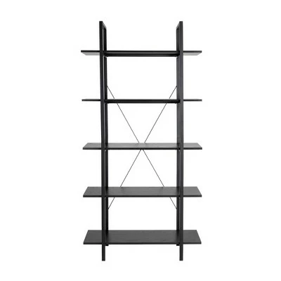 Coupon 👍 Modern Industry Metal/Wooden 5 Tier Bookcase and Shelves - Glitzhome Black 🌟 6 Coupon 👍 Modern Industry Metal/Wooden 5 Tier Bookcase and Shelves - Glitzhome Black 🌟 - Image 4