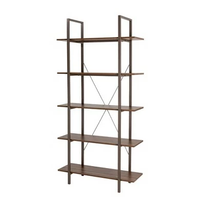 Coupon 👍 Modern Industry Metal/Wooden 5 Tier Bookcase and Shelves - Glitzhome Black 🌟 11 Coupon 👍 Modern Industry Metal/Wooden 5 Tier Bookcase and Shelves - Glitzhome Black 🌟 - Image 9