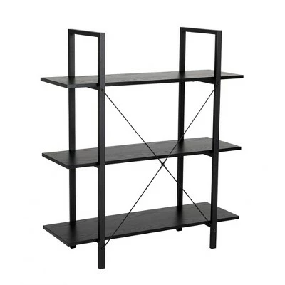 Hot Sale 🔥 Modern Industry Metal/Wooden 3 Tier Bookcase with Shelves - Glitzhome Walnut ✨ 5 Hot Sale 🔥 Modern Industry Metal/Wooden 3 Tier Bookcase with Shelves - Glitzhome Walnut ✨ - Image 3