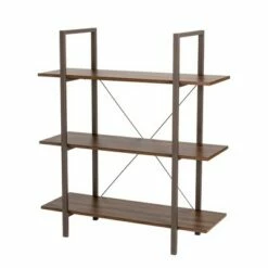 Hot Sale 🔥 Modern Industry Metal/Wooden 3 Tier Bookcase with Shelves - Glitzhome Walnut ✨ 19 Hot Sale 🔥 Modern Industry Metal/Wooden 3 Tier Bookcase with Shelves - Glitzhome Walnut ✨ -Bookshelves And Bookcases store unnamed file 612