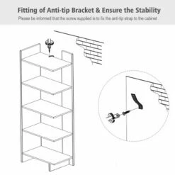 Best Sale 😉 Costway 5-Tier Bookcase Storage Open Shelves Display Unit Room Divider ❤️ -Bookshelves And Bookcases store unnamed file 629