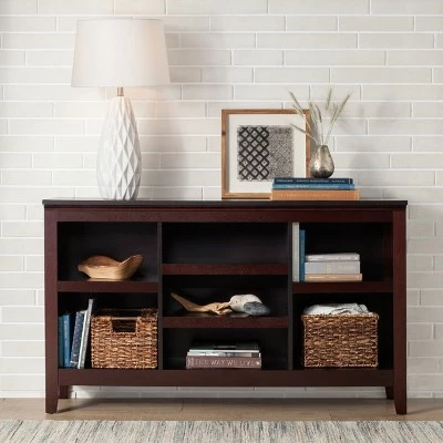 Promo 🤩 32" Carson Horizontal Bookcase with Adjustable Shelves - Threshold Walnut Brown 🌟 5 Promo 🤩 32" Carson Horizontal Bookcase with Adjustable Shelves - Threshold Walnut Brown 🌟 - Image 3