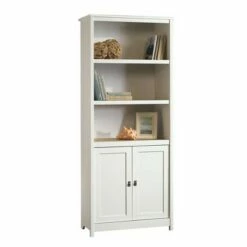 Budget ❤️ 71" Cottage Road Library with Doors Soft White - Sauder 😍