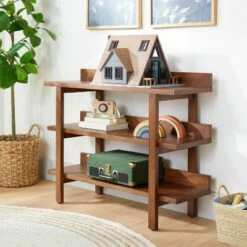 Outlet 😍 Hearth & Hand W/Magnolia Furniture Lipped 3-Shelf Wood Console Brown - Hearth & Hand™ with Magnolia 🔥