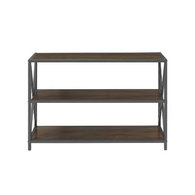 Cheap π₯° 25.62" X Frame Metal and Wood Media Bookshelf - Saracina Home Barnwood βοΈ 5 Cheap π₯° 25.62" X Frame Metal and Wood Media Bookshelf - Saracina Home Barnwood βοΈ - Image 3