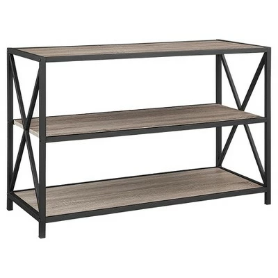 Cheap π₯° 25.62" X Frame Metal and Wood Media Bookshelf - Saracina Home Barnwood βοΈ 9 Cheap π₯° 25.62" X Frame Metal and Wood Media Bookshelf - Saracina Home Barnwood βοΈ - Image 7