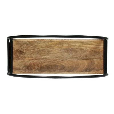 Promo ๐ฅ 37.5" Dundas Handcrafted Industrial Circular Mango Wood Shelf Natural/Black - Christopher Knight Home ๐ 6 Promo ๐ฅ 37.5" Dundas Handcrafted Industrial Circular Mango Wood Shelf Natural/Black - Christopher Knight Home ๐ - Image 4